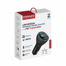 Promate PowerTune-38W, Universal Wireless Hands-free Kit with FM Transmitter