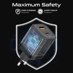 Promate PowerPort-25CC.EU 25W Dual Port Adapter Combo with 60W USB-C Cable