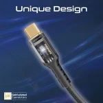 Promate LucidLine-CC200 100W Ultra-Fast USB-C Cable with Transparent Shells