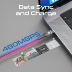 Promate LucidLine-CC200 100W Ultra-Fast USB-C Cable with Transparent Shells
