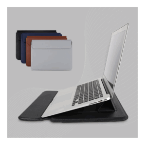 2 in 1 PU Leather Laptop Sleeve with Stand