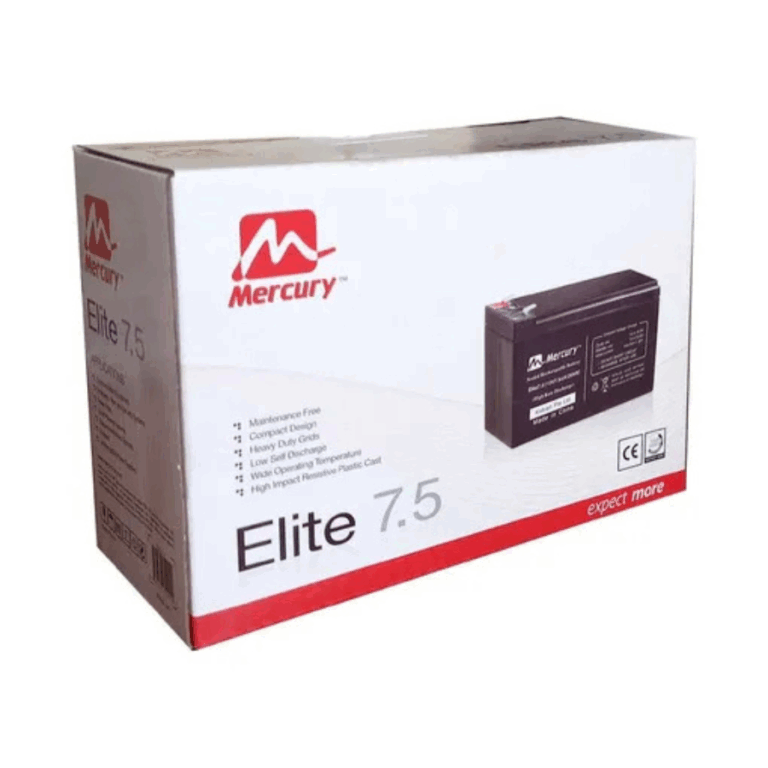 Mercury Elite 7.5 Sealed Lead Acid UPS Battery 7.5AH/12V (2.3 KG)