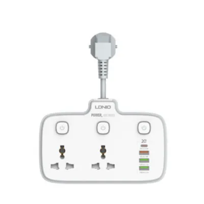 LDNIO SC2413 2 Universal Outlets Wall Power Socket 2500W With 1PD