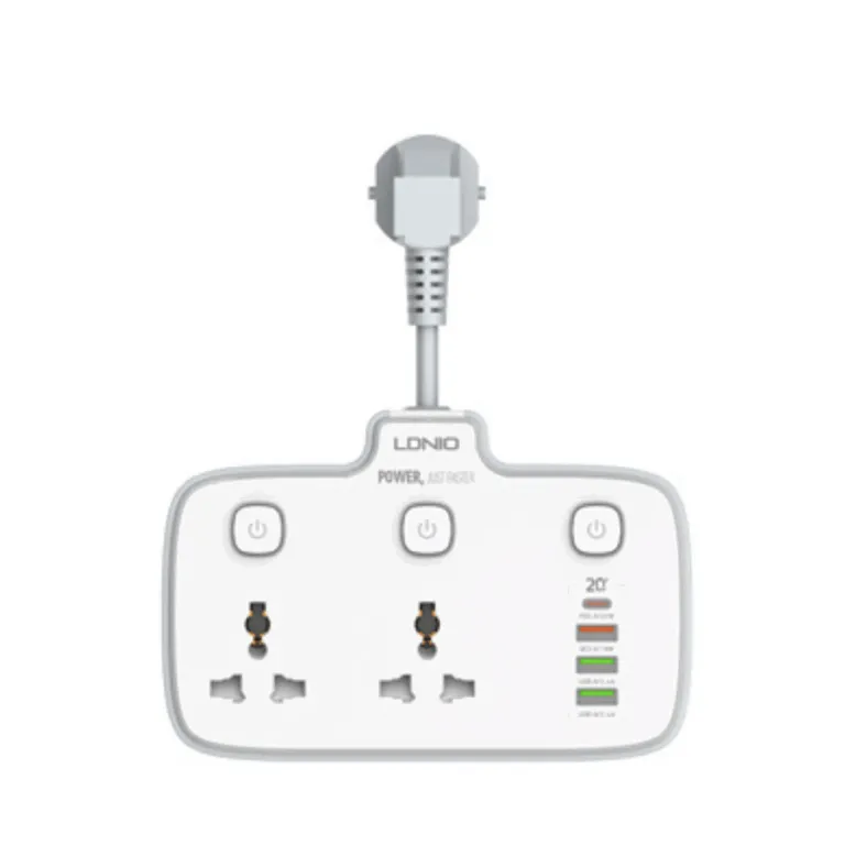LDNIO SC2413 2 Universal Outlets Wall Power Socket 2500W With 1PD