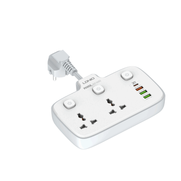 LDNIO SC2413 2 Universal Outlets Wall Power Socket 2500W With 1PD