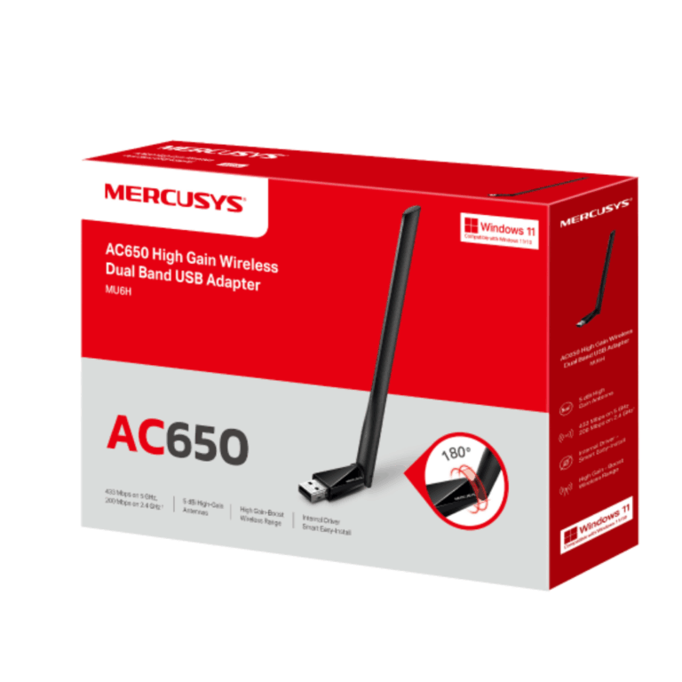 Mercusys AC650 High Gain Wireless Dual Band USB Adapter