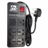 Mercury Surge Power Extension Socket 6240u 1.8m Cable, 6 Universal Socket
