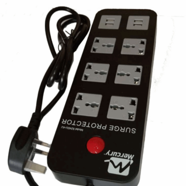 Mercury Surge Power Extension Socket 6240u 1.8m Cable, 6 Universal Socket