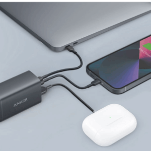 Anker PowerPort III 3-Port 65W Pod – High Speed USB-C Charger – A2667K14 – Black