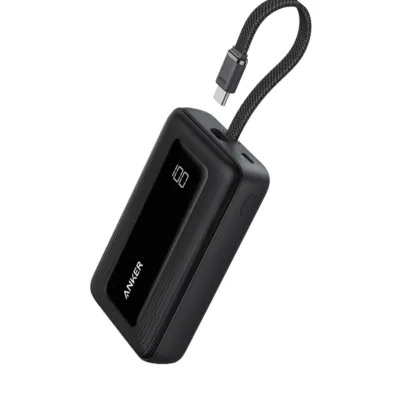 Anker Zolo Power Bank 10K, 30W, Built-In USB-C Cable