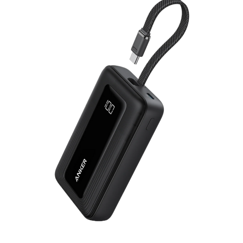 Anker Zolo Power Bank 10K, 30W, Built-In USB-C Cable