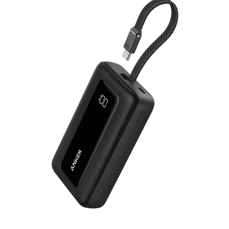 Anker Zolo Power Bank 10K, 30W, Built-In USB-C Cable