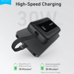 Anker Zolo Power Bank 10K, 30W, Built-In USB-C Cable