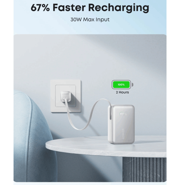 Anker Nano 10K 45W Power Bank with Retractable USB-C Cable