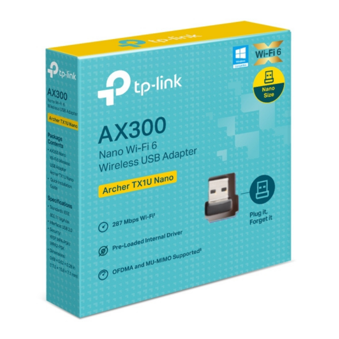 TP-Link Archer TX1U Nano AX300 Nano Wi-Fi 6 Wireless USB Adapter TP-Link Archer TX1U Nano AX300 Nano Wi-Fi 6 Wireless USB Adapter