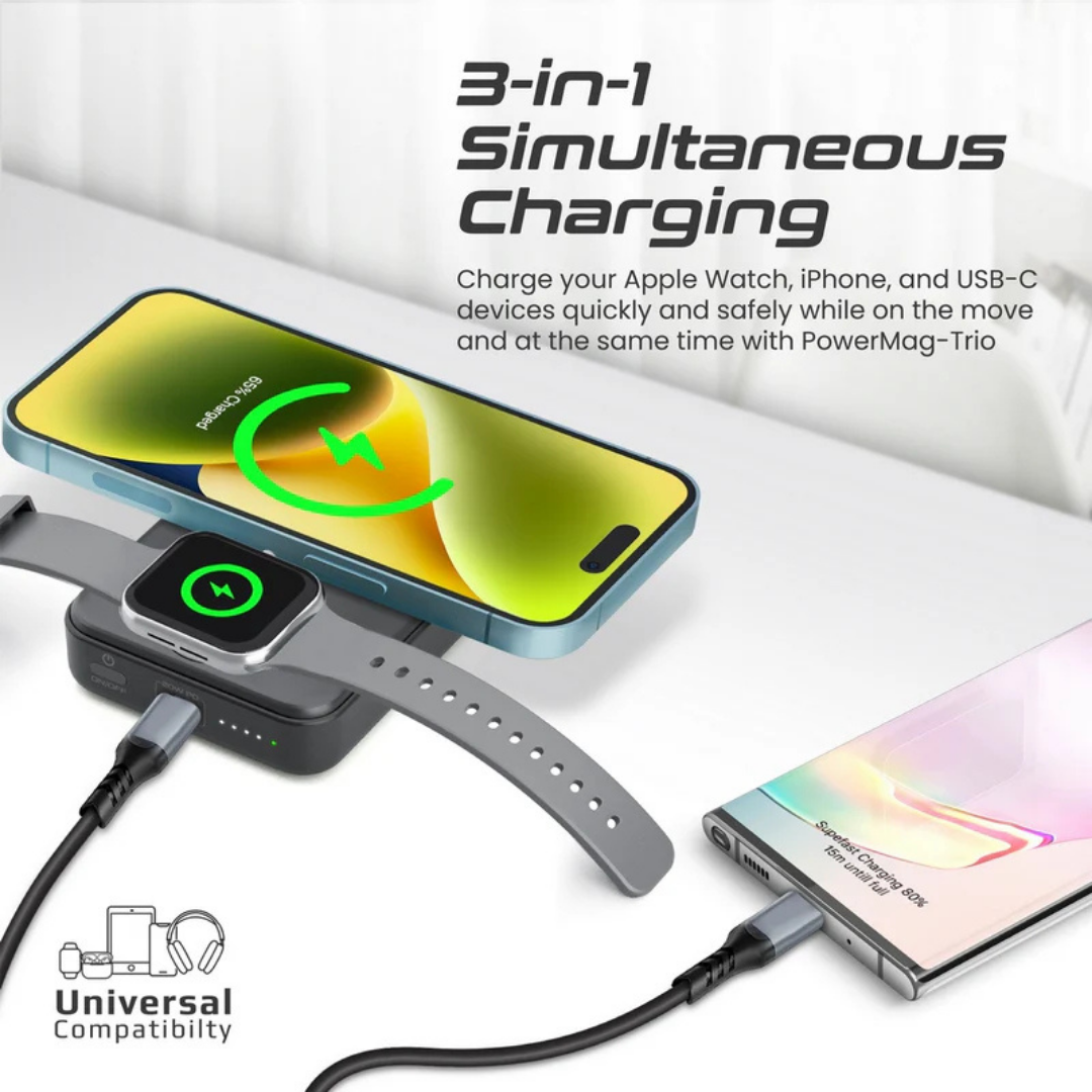Promate PowerMag-Trio 3-in-1 Magnetic Wireless Charger Promate PowerMag-Trio 3-in-1 Magnetic Wireless Charger