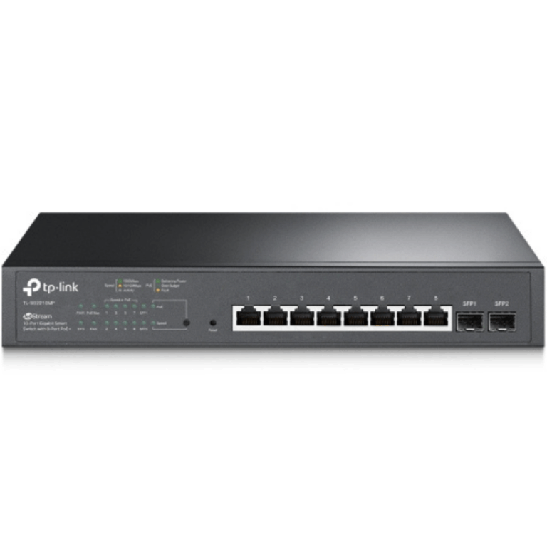 TP-Link JetStream 10-Port Gigabit Switch, 8 PoE+ Ports & 2 Gigabit SFP Slots