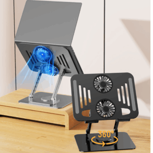 Aluminium Laptop Stand with Two Heat Dissipation Fan