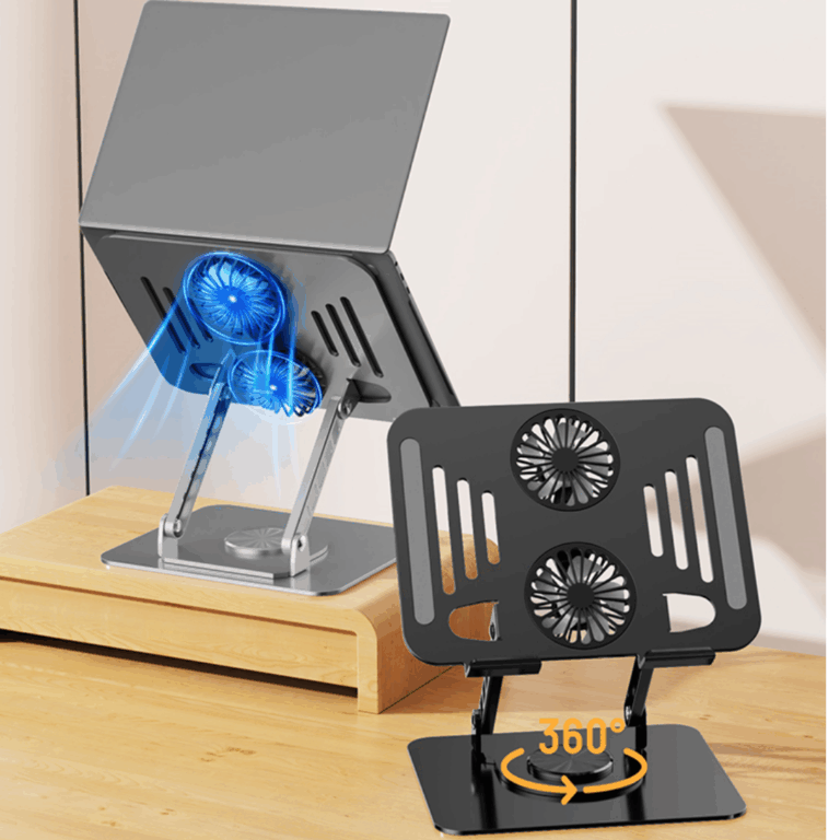 Aluminium Laptop Stand with Two Heat Dissipation Fan