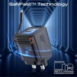 Promate Cubix-R65 65W GanFast Adapter with Retractable USB-C Cable