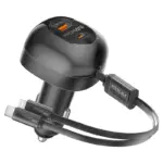 Promate 81W Car Charger with USB-C & Lightning Cables