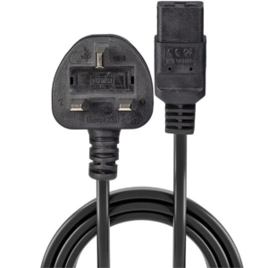 UK 3 Pin Plug to IEC C19 Power Cable