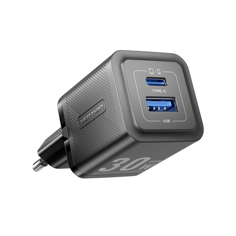 Vention 2-Port USB (C + A) GaN Charger (30W/30W) Vention 2-Port USB (C + A) GaN Charger (30W/30W)