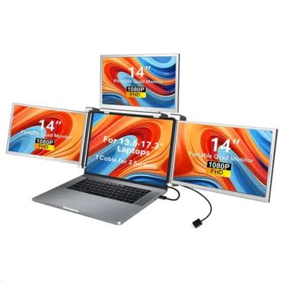 14” Portable Quad Laptop Monitor Screen Extender