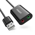 UGREEN CM129 USB A to 3.5mm Jack Stereo Sound Adapter 15cm