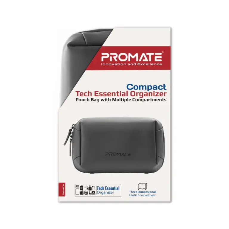 Promate Lightweight Tech Essential Organizer Pouch Bag