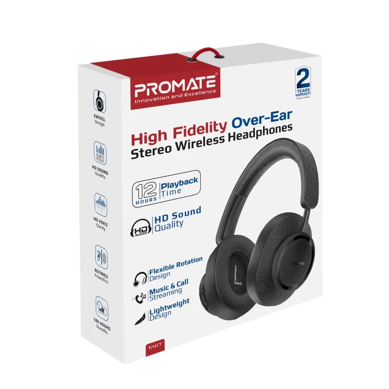 Promate High Fidelity Over-Ear Stereo Wireless Headphones