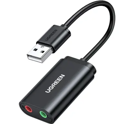 UGREEN CM129 USB A to 3.5mm Jack Stereo Sound Adapter 15cm