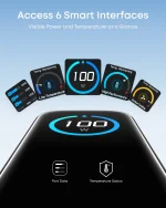Anker Charger (100W, 3-Ports, Smart Display) with USB-C Cable