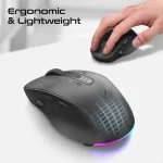 Promate Blix-3M.Black Silent-Click Triple-Mode Rechargeable Mouse