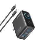 Anker Charger (100W, 3-Ports, Smart Display) with USB-C Cable