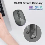 Promate Blix-3M.Black Silent-Click Triple-Mode Rechargeable Mouse