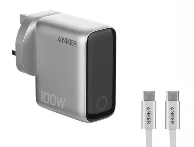 Anker Charger (100W, 3-Ports, Smart Display) with USB-C Cable