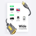UGREEN CR104 USB to DB9 RS-232 Female Adapter Cable 1.5M