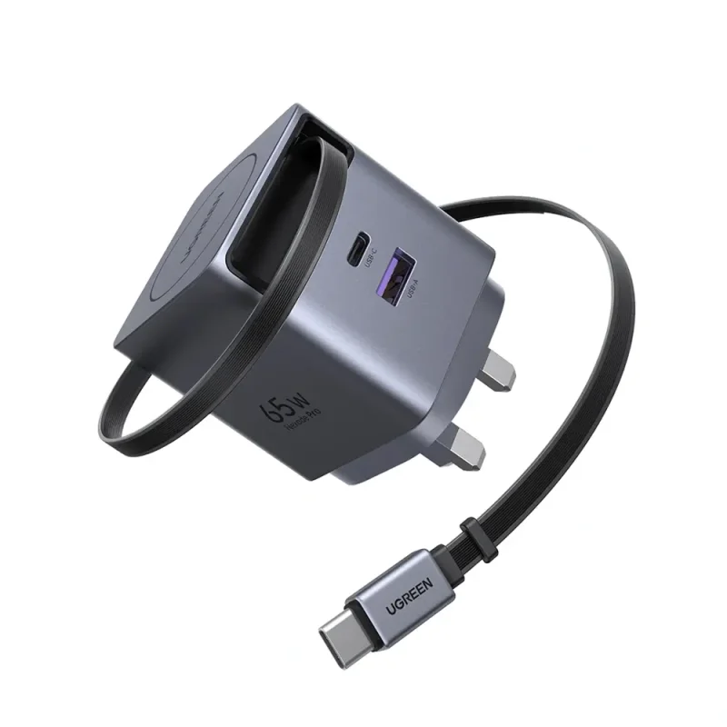 UGREEN Nexode Pro 65W GaN Pro Fast Charger with Retractable Cable