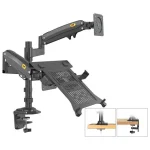 North Bayou Dual Monitor Arm and Laptop Mount With Adjustable Tray