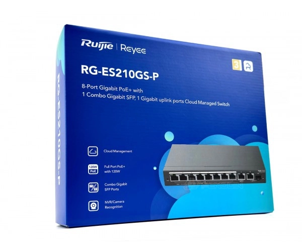 Ruijie Reyee RG-ES210GS-P 10-Port Gigabit Smart Cloud Managed PoE Switch
