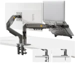 North Bayou Dual Monitor Arm and Laptop Mount With Adjustable Tray