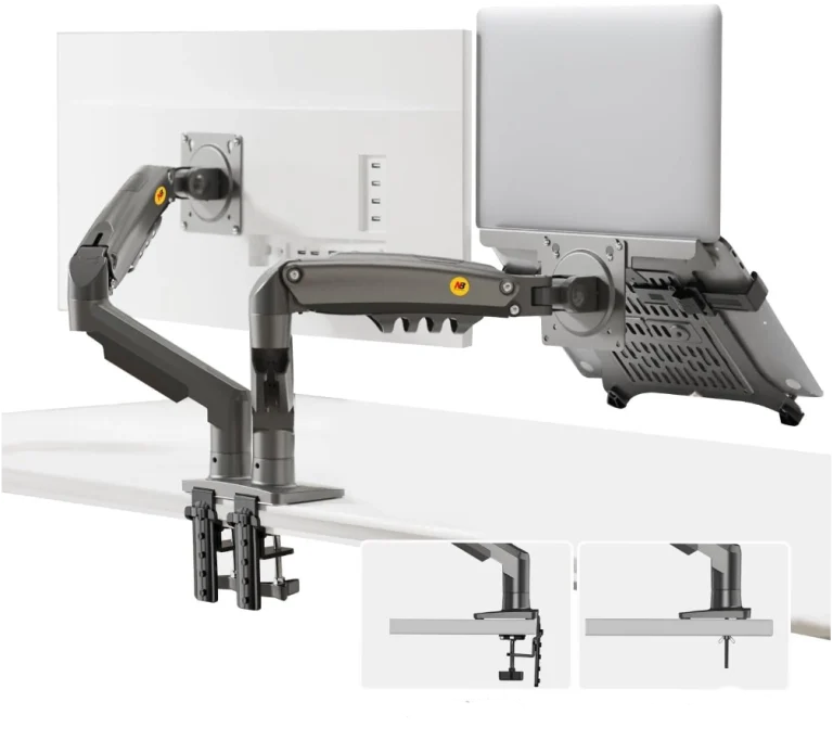 North Bayou Dual Monitor Arm and Laptop Mount With Adjustable Tray