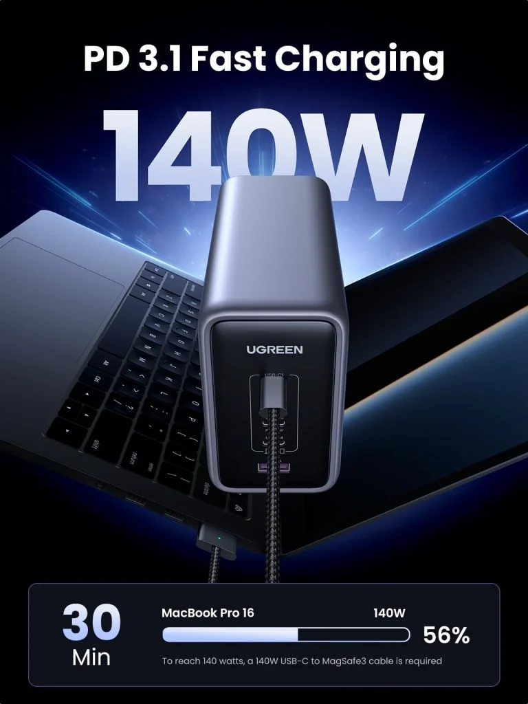 UGREEN CD333 Nexode 300W USB-C GaN Charger-5 Ports Desktop Charger