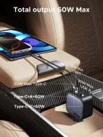 UGREEN Nexode Car Charger 60W with Retractable USB-C Cable