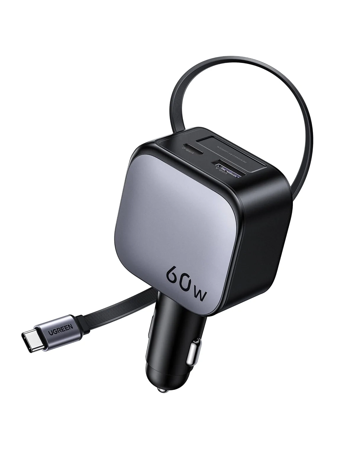 UGREEN Nexode Car Charger 60W with Retractable USB-C Cable UGREEN Nexode Car Charger 60W with Retractable USB-C Cable