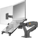 North Bayou Dual Monitor Arm and Laptop Mount With Adjustable Tray