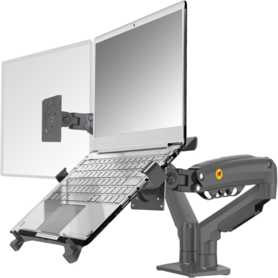 North Bayou Dual Monitor Arm and Laptop Mount With Adjustable Tray