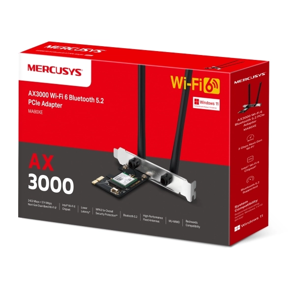 Mercusys MA80XE WiFi 6 PCIE Wireless Adapter