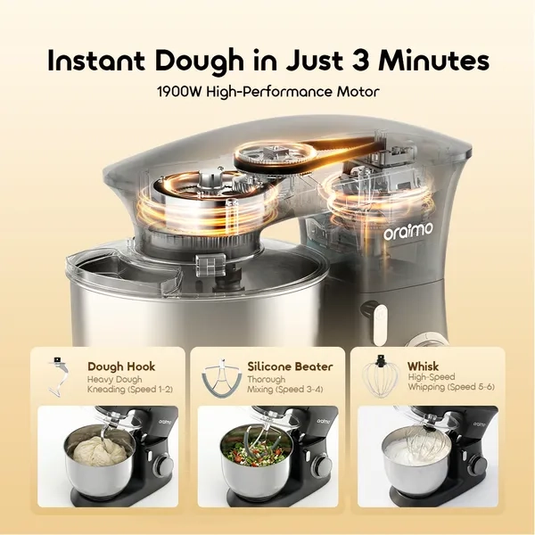 Oraimo OminiMix 6 Speeds Durable All Metal Gears Stand Mixer